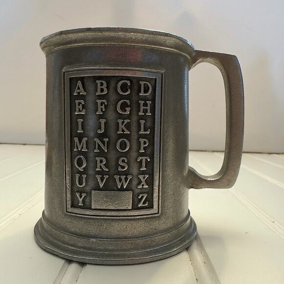 Vintage Wilton RWP Armetale Pewter ABC Alphabet Cup Mug Tankard Made in USA - Picture 2 of 10